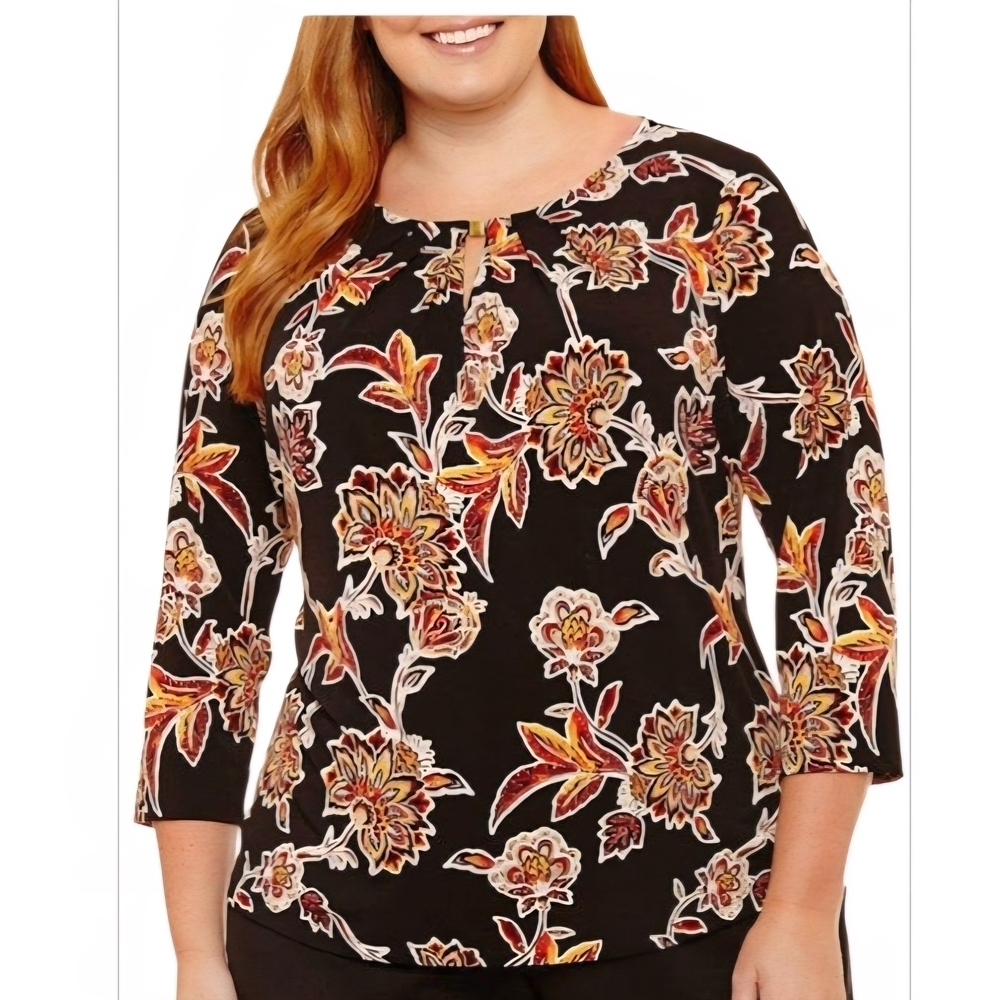 Liz Claiborne Orange Fitted Blouse